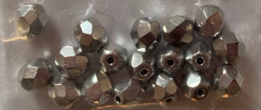 Glasschliffperlen silber